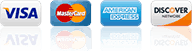 Various credit card logos including Visa, MasterCard, and American Express.