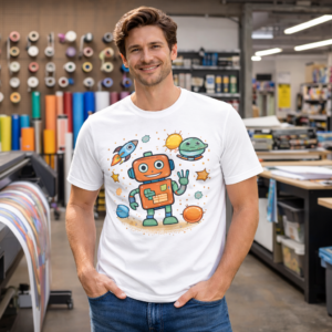 Custom printed shirt using customer-provided apparel