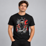 Shadow Ninja graphic T-shirt on black model