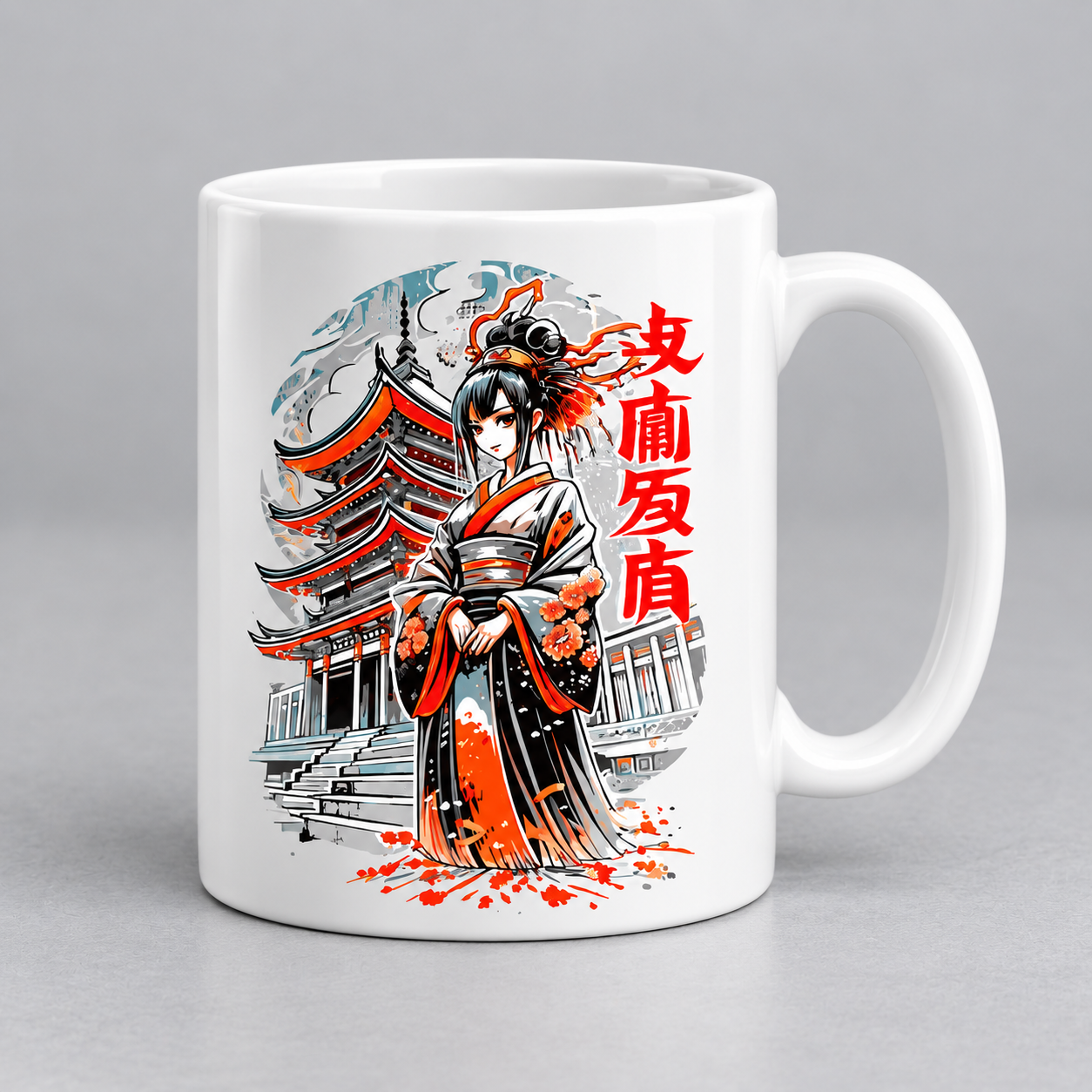 PP-AN-007-pagoda-kimono-girl-white-mug Pagoda kimono girl anime artwork on a white custom ceramic mug