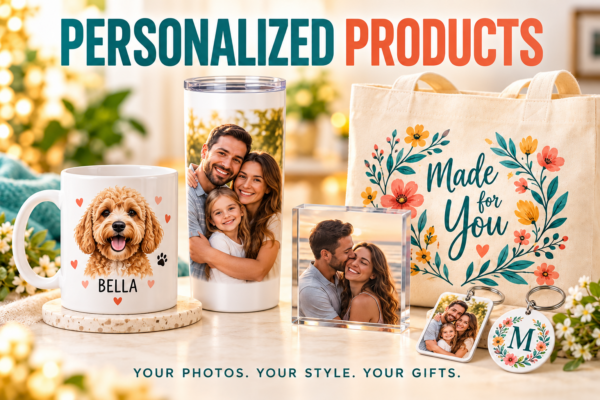 Personalized white tumbler, sublimation keychains, mug and gifts