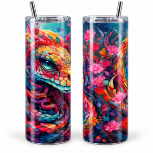 Rainbow Serpent 20 oz Tumbler design shown on a skinny tumbler